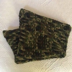 Handmade Crochet Unisex Balaclava cowl/hoodie camouflage one size